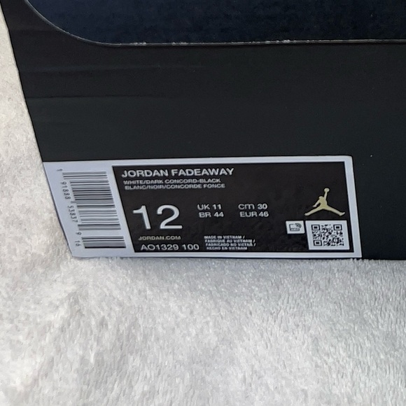 Air Jordan Fadeaway "White/ Black Concord" "BRAND NEW" men size 12 - Picture 12 of 12
